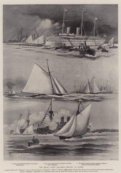 A, real, iate, esquadra regatta, em, Cowes de Charles John de Lacy